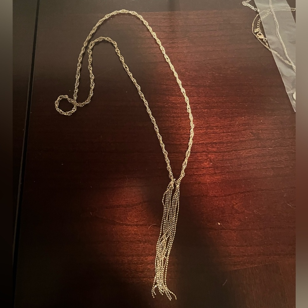 Boutique gold tassel necklace